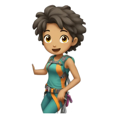 rock climbing anime girl sticker
