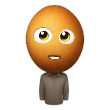 man with a scotch egg head sticker