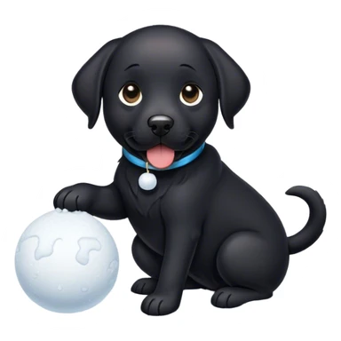 Black labrador snowball  sticker
