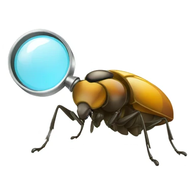  magnifying glass over a bug sticker