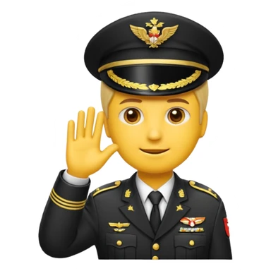 Eine salutierenden Emoji (Hautfarbe: gelb ) in Armee Klamotten männlich; salutierend mit der rechten Hand und auf der Höhe der Stirn sticker
