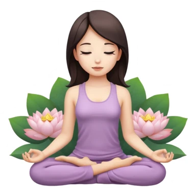 meditating girl with lotus sticker