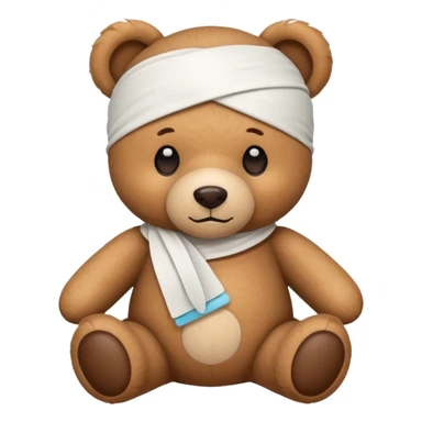 Teddy head injured sticker