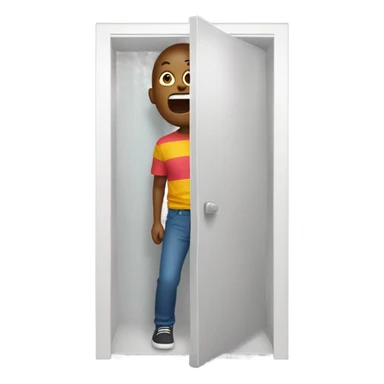 Create an emoji that means a person getting out of the closet sticker