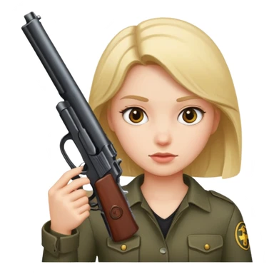 girl with gun sticker