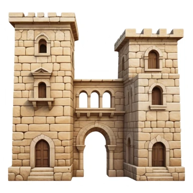 Cinematic Realistic Byblos Old City Landmark Emoji, depicted with ancient, weathered stone structures rendered with lifelike detail and nostalgic, warm lighting. sticker