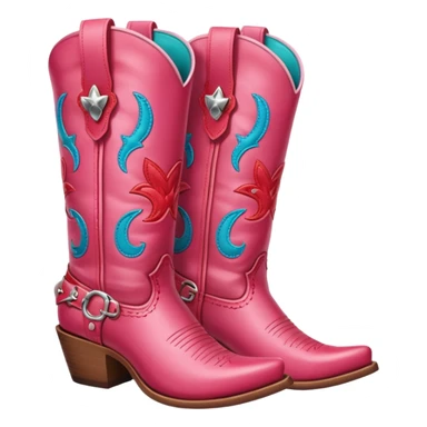 cowgirl boots cute a tiny bit of red and pink on it NO TEAL a little girlie sticker