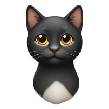 Gato negro de pelo largo sticker