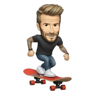 David Beckham on a skateboard  sticker