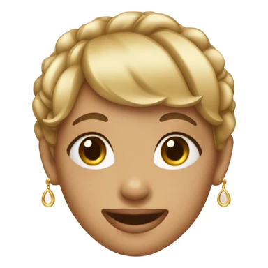 smiling girl with earrings and Karen haircut sticker