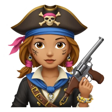 Lady Pirate With Gun. sticker