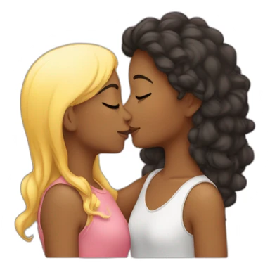 Lesbian girl kissing sticker