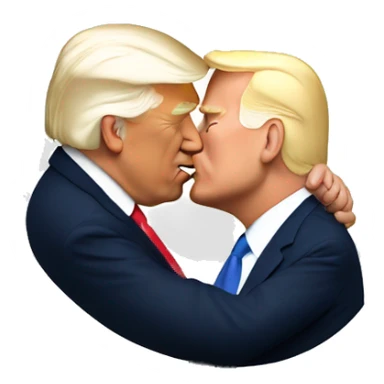 President trump kissing Joe Biden  sticker
