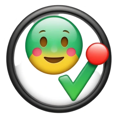 Add a bold green checkmark icon on the emoji and clearly display the word 'Checking on it' across the center in large, white, modern font. Clean background, soft shadow, vibrant colors, minimal and professional design. sticker