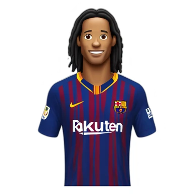 Ronaldinho Gaucho Face with jersey of Football Club Barcelona sticker