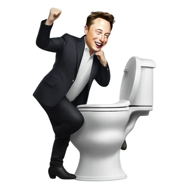 Elon musk dancing on magical toilet  sticker