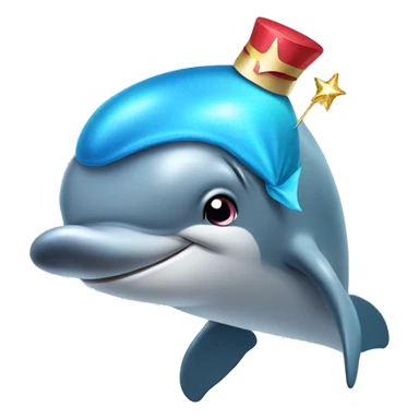 dolphin with a birthday hat sticker