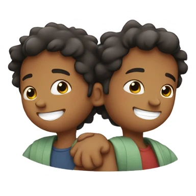 2 boys hugging each other sticker