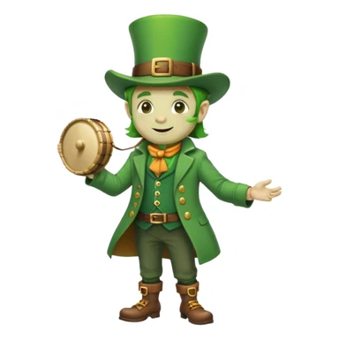 Leprechaun with tambourine  sticker