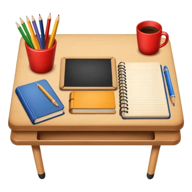 school table top view sticker