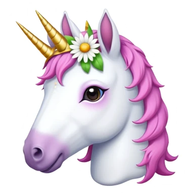 unicorn wearing spanisch daisy  crown sticker