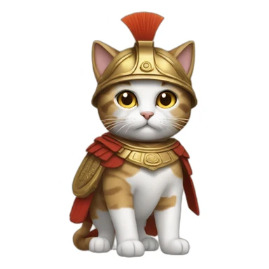 cat dressed as a ancient greek soldier sticker