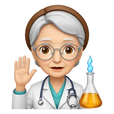 old woman doctor sticker
