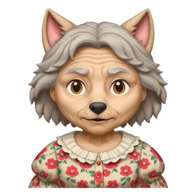 The big bad wolf is wearing Grandma's clothes, yet its face still looks like a wolf's. sticker