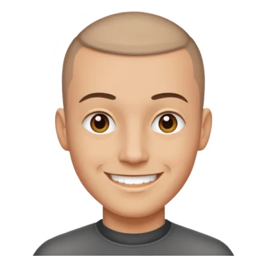 man with buzzcut sticker