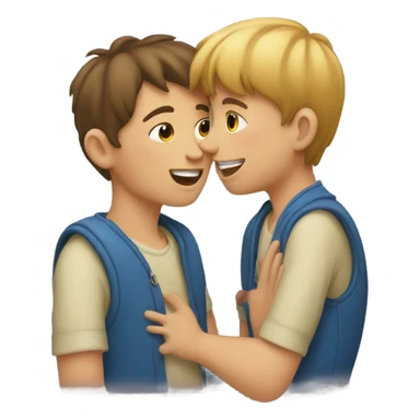 2 boys kissing  sticker
