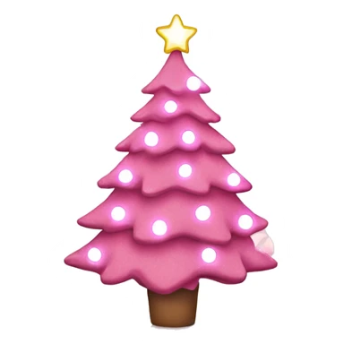 Pink Christmas tree with white lights and ornaments  sticker