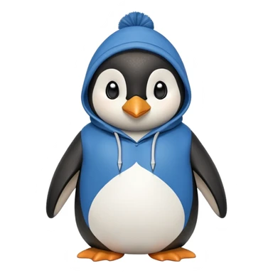 friendly anthropomorphised penguin in a hoodie and jeans standing with arms folded sticker