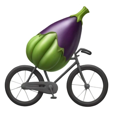Egg plant riding bike sticker