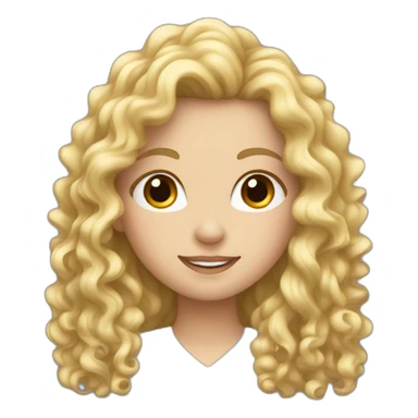 Long Curly white girl  sticker
