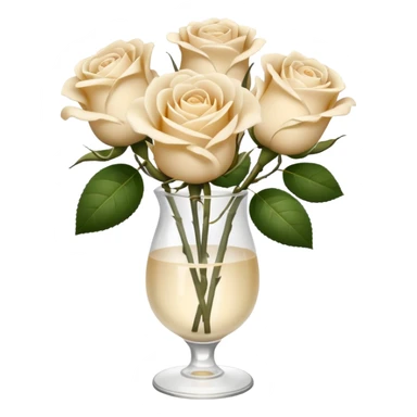 Cream color roses in glass vase sticker