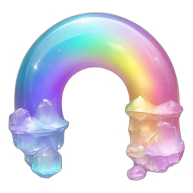 glossy Pastel iridescent glass rainbow crystal crescent sticker