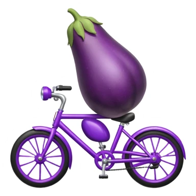 A eggplant riding a bike sticker