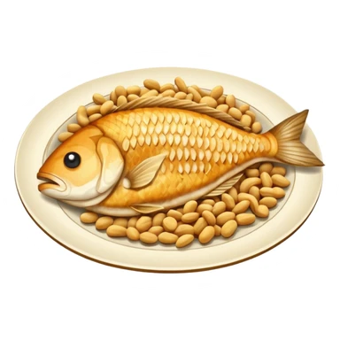 fish and peanut indonesian food sticker