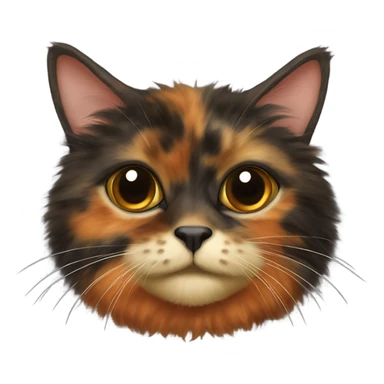 Tortoiseshell cat very hairy mixed color sticker