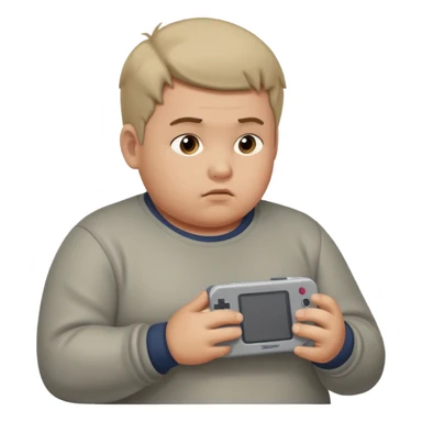 fat boy playing game boy sticker