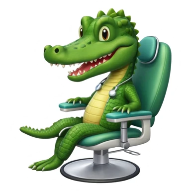 an alligator in a dentist sticker
