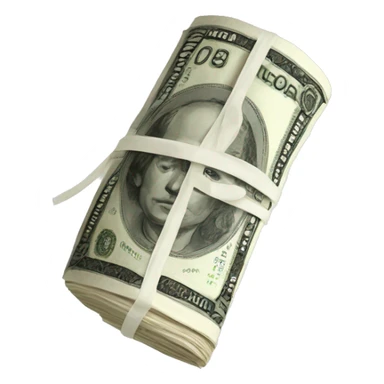 a bundle of money in Russian rubles sticker