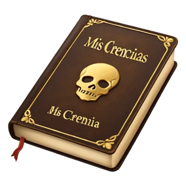 a book with the name "mis crencias de siempre" sticker