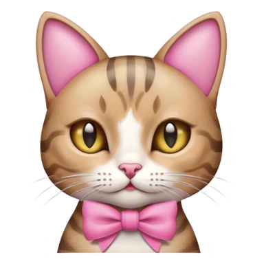 gato con un lazo rosa sticker
