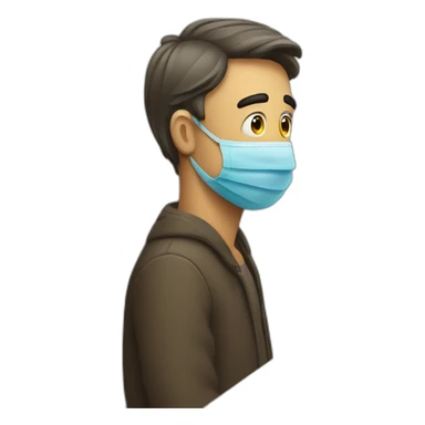 sad man in a bank queue sticker