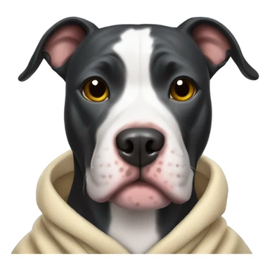 Black pitbull wearing robe sticker