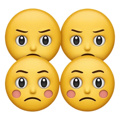 two emojis not happy stuck together no pink cheeks only two  sticker