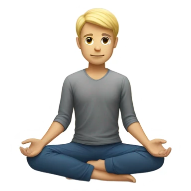 A man with blonde hair practicing yoga in the lotus pose, radiating serenity and focus sticker
