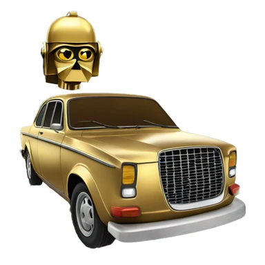  Side shot 1973 Volvo 142 GL C-3PO tarnished from space  sticker