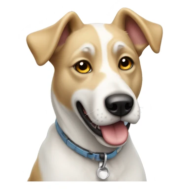 white mongrel dog  sticker